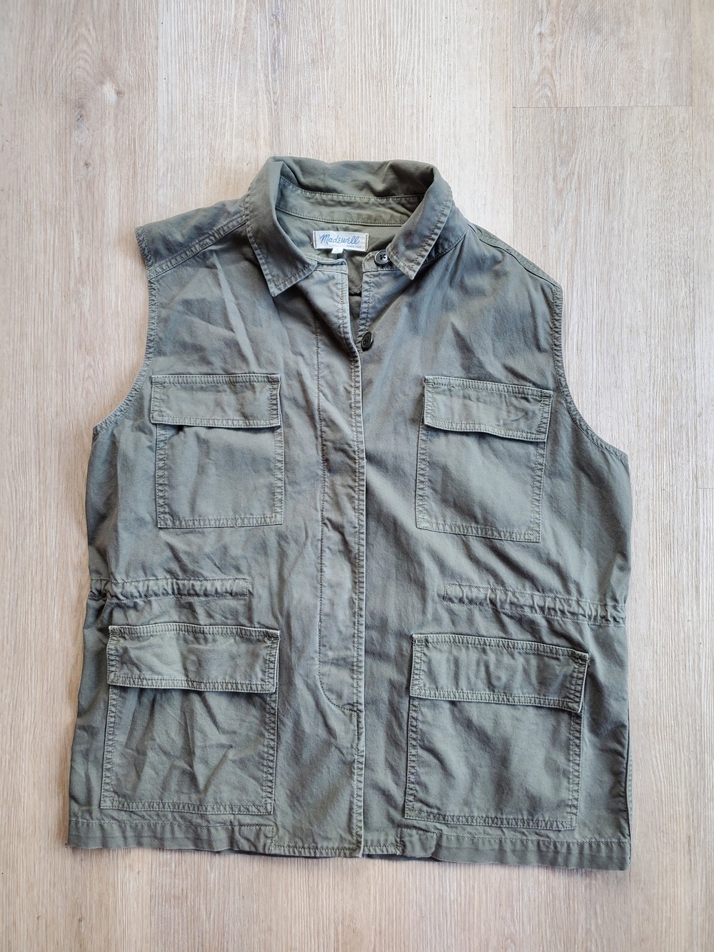 Madewell Olive Green Button-Front Vest